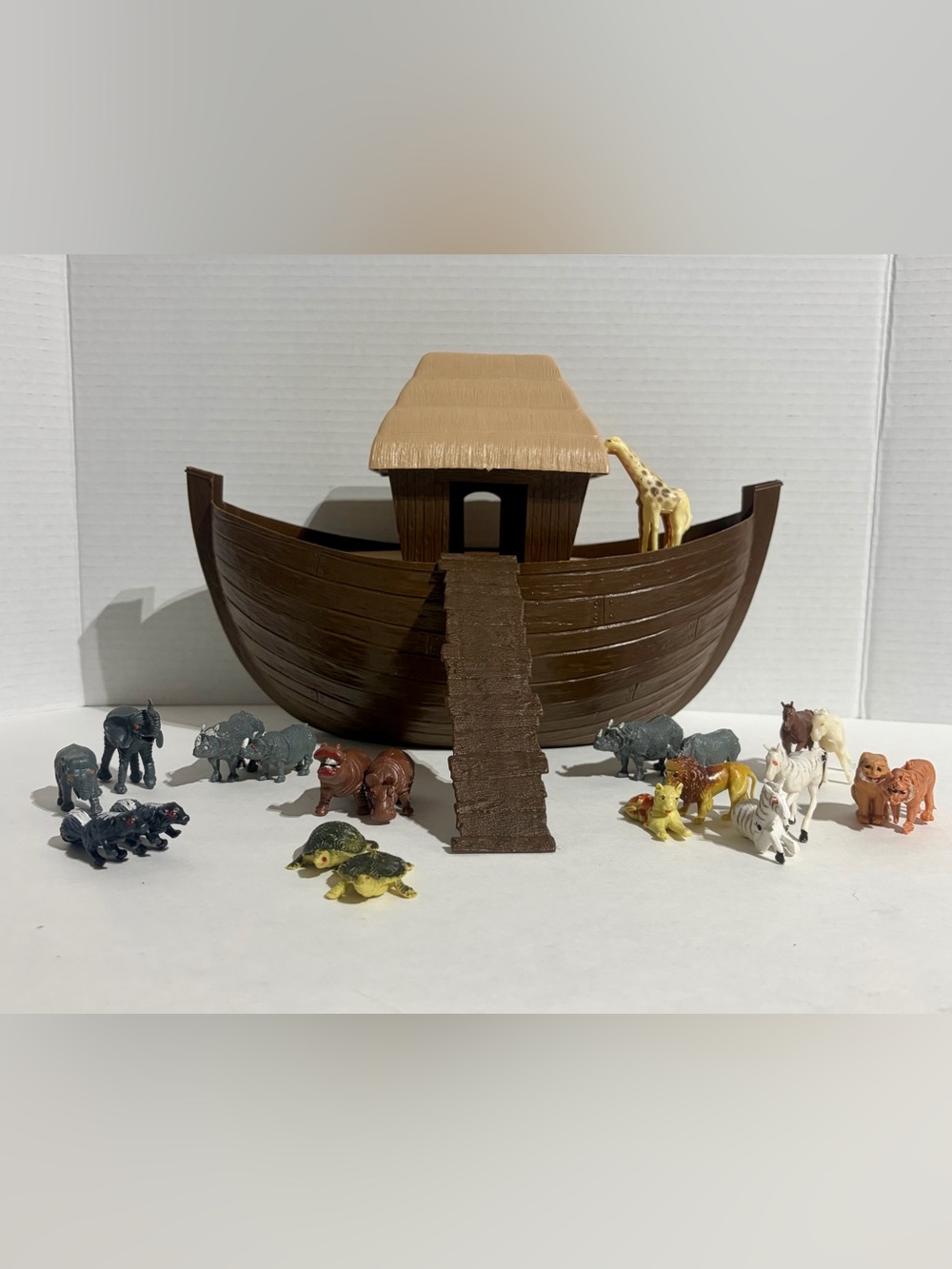 Arco Noah's Ark Playset Plastic Toy Promo 22 Animals Figurines Vintage 1970’s